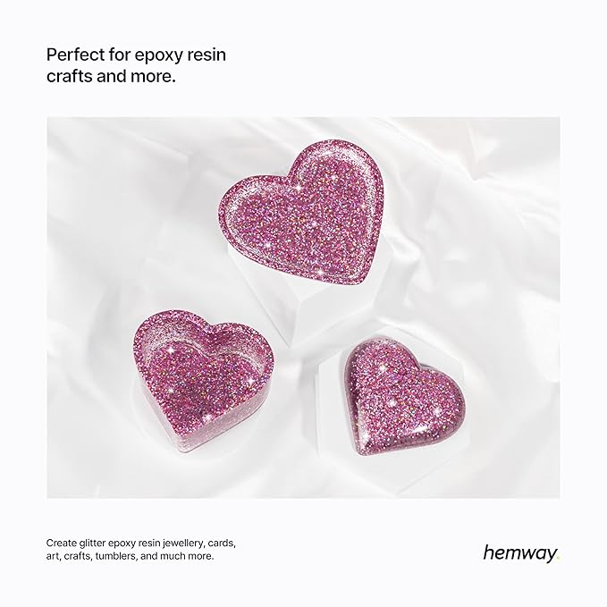 Hemway Premium Glitter Shaker - Pink Holographic | 130g Chunky Metallic Flake Sequins for Resin & Epoxy Crafts | Craft Supplies for Tumblers, Festival, Art