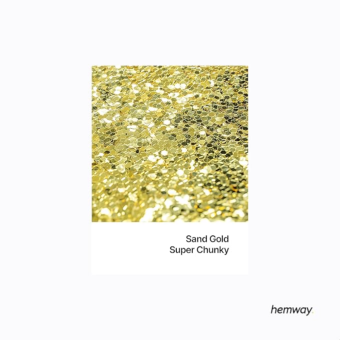 Hemway Premium Glitter Shaker - Sand Gold | 115g Super Chunky Metallic Flake Sequins for Resin & Epoxy Crafts | Craft Supplies for Tumblers, Festival, Art