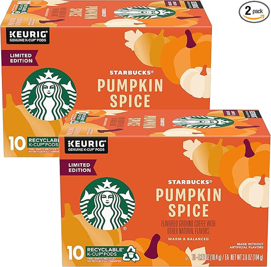 Starbucks Coffee Company Limited Edition Flavored Coffee K-Cups, Pumpkin Spice, 10 CT (Pack of 2)