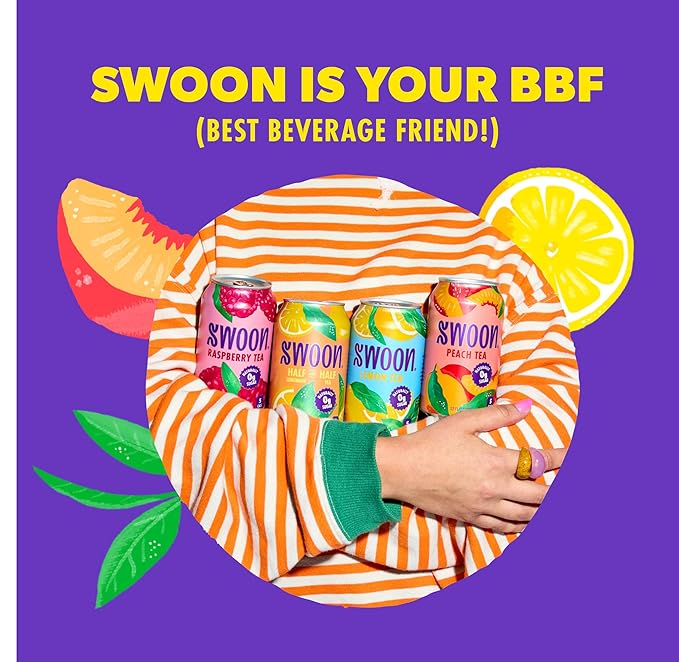 Swoon Peach Tea - Sugar Free, Low Carb, Paleo-Friendly, Gluten Free - Flavored Keto Drinks Made with Organic Black Tea & Sweetened by Monk Fruit and Stevia (Pack of 12)