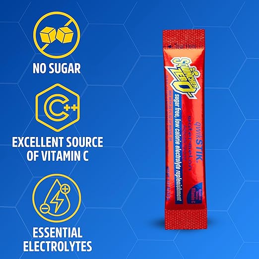 Sqwincher Zero Qwik Stik Sugar Free, Watermelon, .11 Oz (Pack of 50)