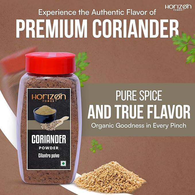Horizon Foods Premium Red Chili Powder - 200g Indian Spice Blend for Tikka Masala Sauce, Mexican Oregano & Mixed Vegetables. Perfect Seasoning with Guajillo Chiles & Ancho Chili Flakes in Your Indian Spice Box (200g, Coriander Powder)