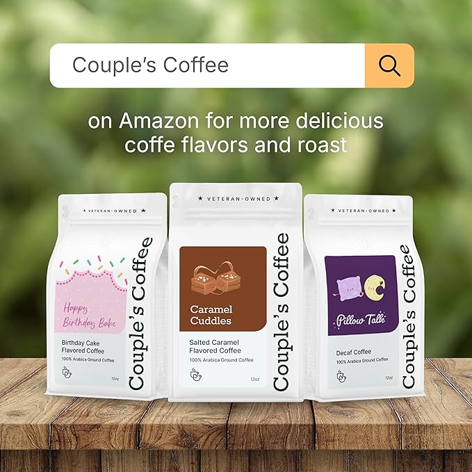 Couple?™s Coffee Ground Coffee | Gives Back to Military Families | Caramel Cuddles | Caramel Flavored Coffee | Made with 100% Arabica Beans | 12oz bag brews about 34 cups