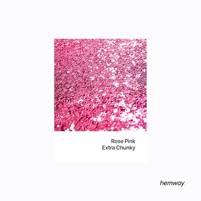Hemway Premium Glitter Shaker - Rose Pink | 115g Extra Chunky Metallic Flake Sequins for Resin & Epoxy Crafts | Craft Supplies for Tumblers, Festival, Art