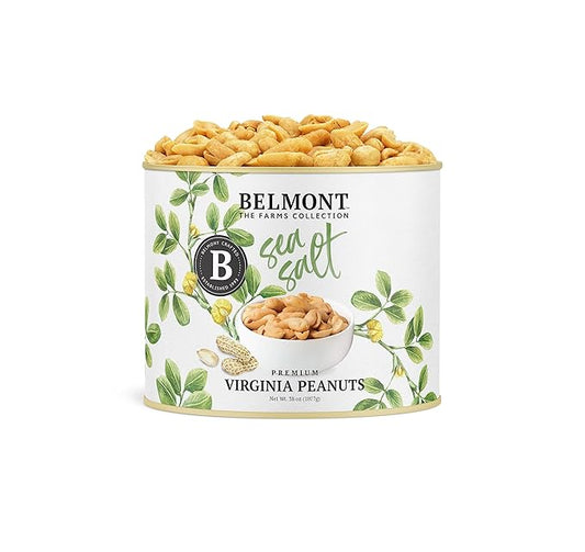 Belmont Peanuts Gourmet Sea-Salted Virginia Peanuts, 38 oz (1 Pack) ??Only 3 Simple Ingredients, No Preservatives, 7g Protein ??A Premium, Salty, Crunchy, Hand Seasoned Snack