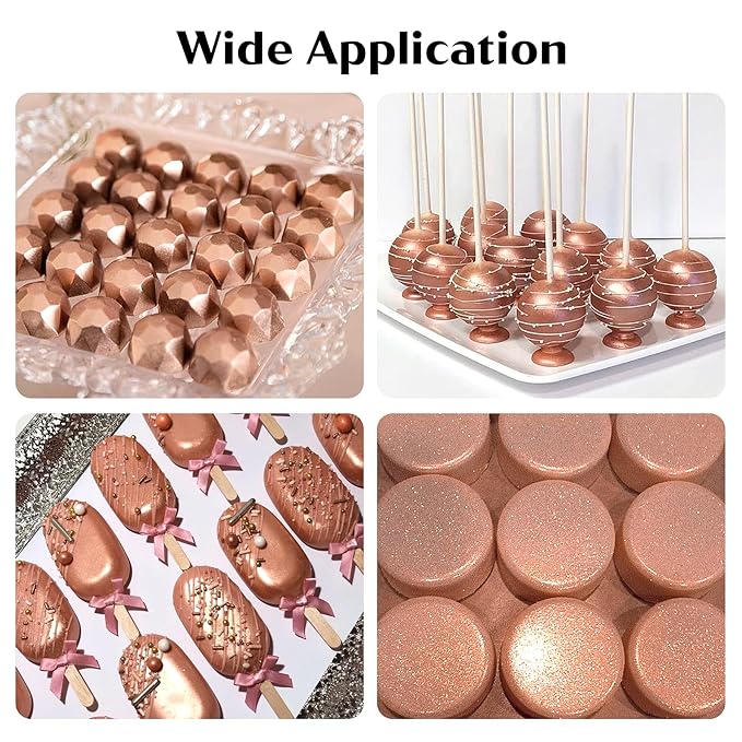 Rose Gold Edible Glitter ??6g Luster Dust Drink Glitter, Food Grade Shimmer Powder for Cocktails, Cakes, Beverages, Chocolate & Candy