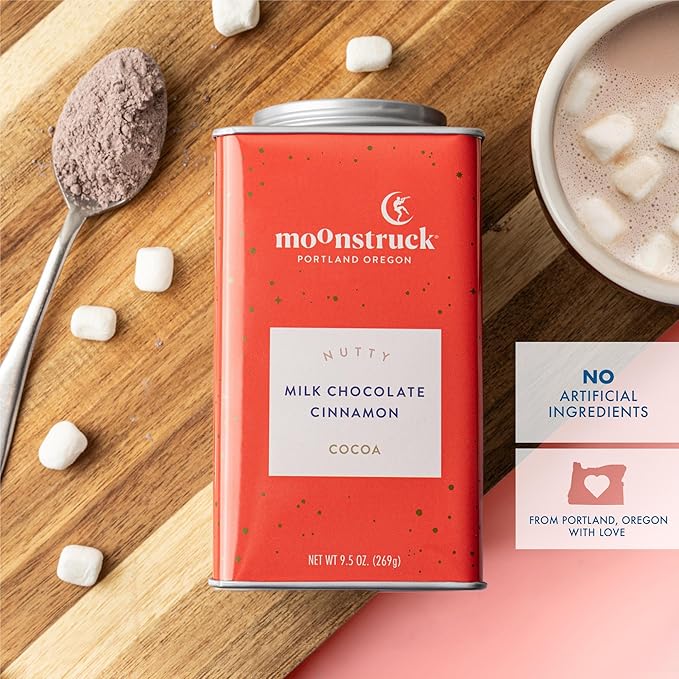 Moonstruck Chocolate Cinnamon and Almond Milk Chocolate Hot Cocoa Mix, 9.5oz (Pack of 1)
