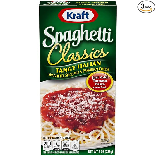 Kraft Tangy Italian Spaghetti Spice Mix & Parm - 8 Ounce (Pack of 3)