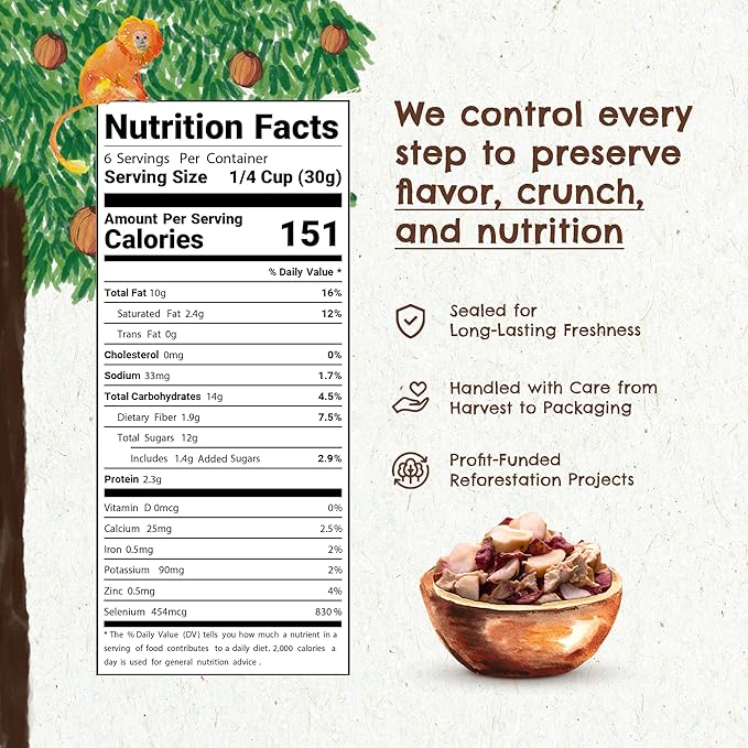 Snack Açaí Trail Mix 7 oz – The True Organic Brazil Nuts Roasted + Açaí Fruit Nibs + Cupuaçu Fruit Nibs – Nutrient-Rich and Practical Combo – Fresh, Vegan and Gluten Free – Forest Up