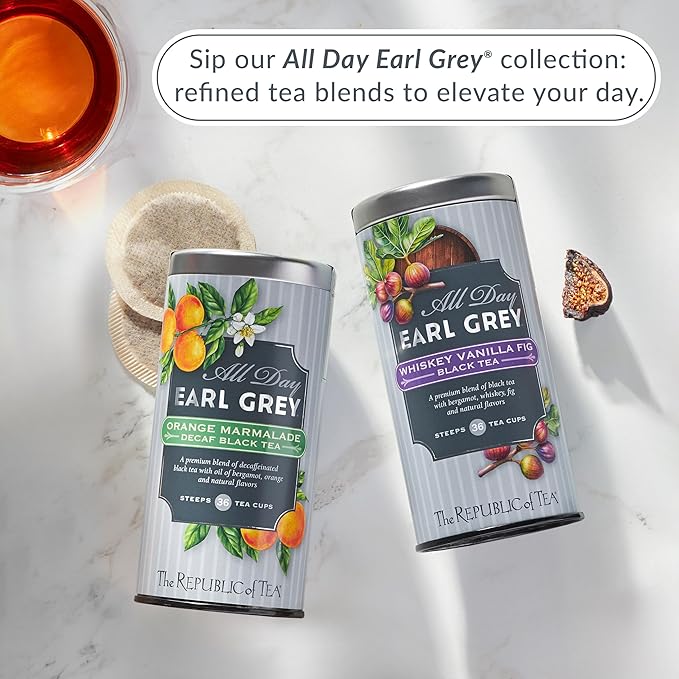The Republic of Tea ??All Day Earl Grey Orange Marmalade Decaf Black Tea, Naturally decaffeinated, 36 Tea Bags