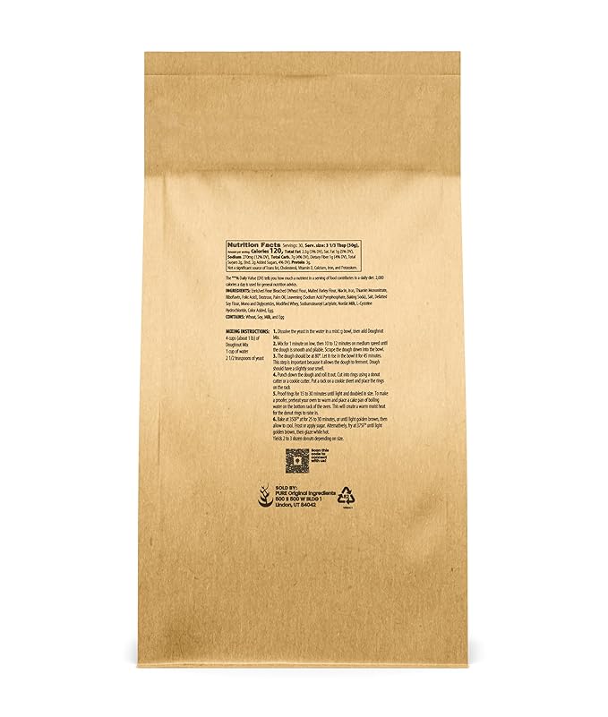 Pure Original Ingredients Donut Mix (2 lb) Bake Or Fry, Homemade Crispy Treat Mix