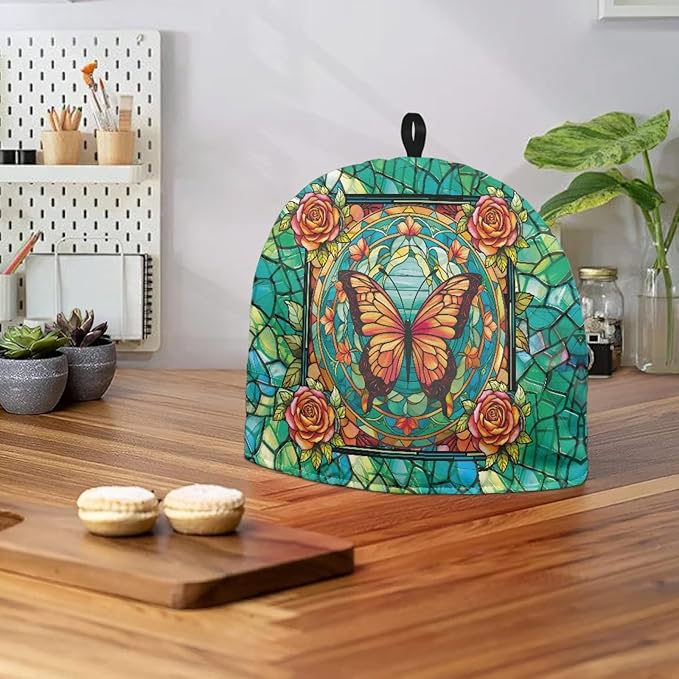 Butterfly Tea Cozy for Teapot Insulated Rose Tea Pot Cozy Green Tea Pot Cozy for Keeping Warm Tea Cosy for Teapot Dust Protector