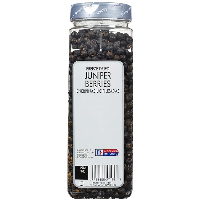 McCormick Culinary Freeze Dried Juniper Berries, 11 oz - One 11 Ounce Container of Dried Juniper Berries for Cooking and Baking, Perfect in Soups, Cocktails, Cakes, Teas and More