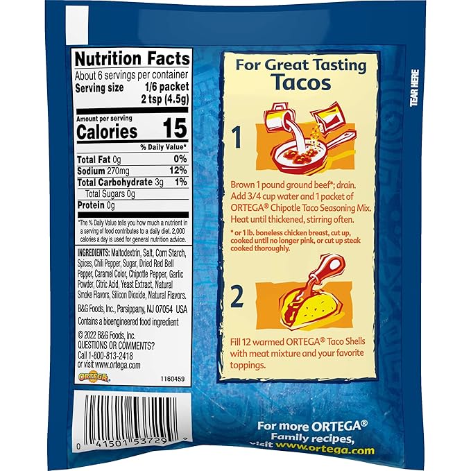 Ortega Seasoning Mix, Chipotle, 1 Ounce