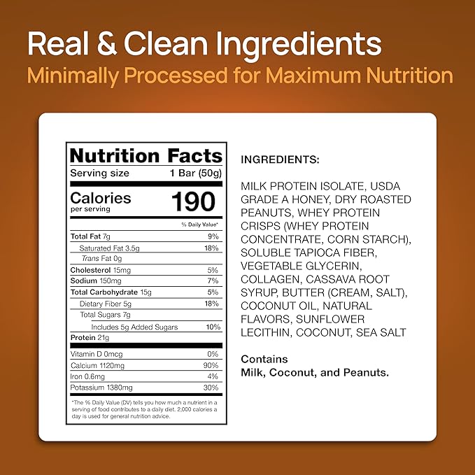 ProGo Protein Bars, Low Sugar, High Protein Snacks (22g) - 95% Pure Isolate for Faster Muscle Growth & Recovery, Low Calorie, Sweetened w/Peanut Butter & Honey (20-Count, Salted Caramel Crunch)