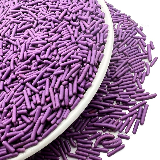 SE Si&Moos Purple Sprinkles Edible Purple Jimmies Soft Jimmy Sprinkles Halloween Cake Decorations Christmas Cookie Decorations for Topping Ice Cream, Cookies, Cakes, Cupcakes, Dessert Decorating 2.75 OZ