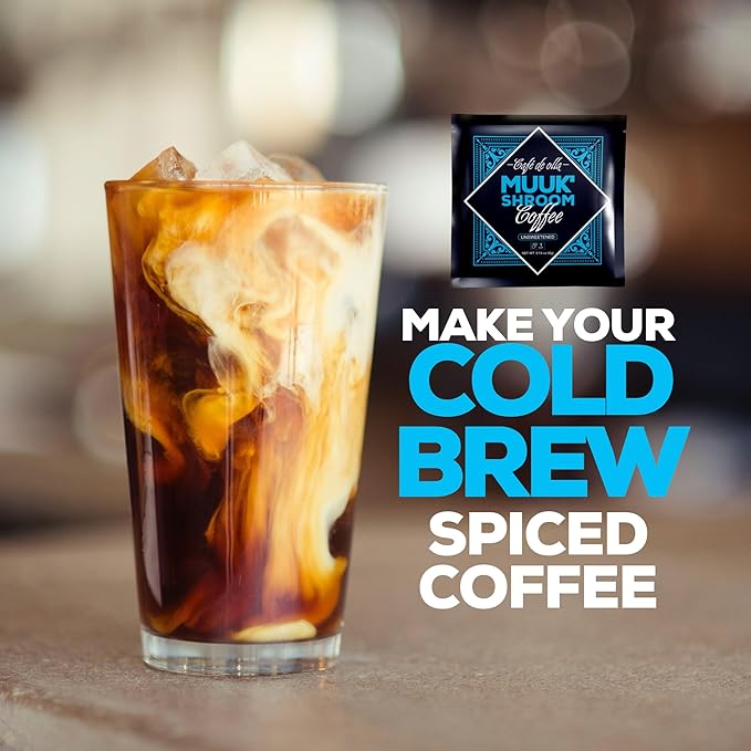 MUUK' SPICED COFFEE | Organic Mushroom Coffee | Cacao, Cinnamon & Cardamom | Adaptogen Mushroom Blend | Better Focus, More Energy and Stronger Immune Defense | 15 CUPS