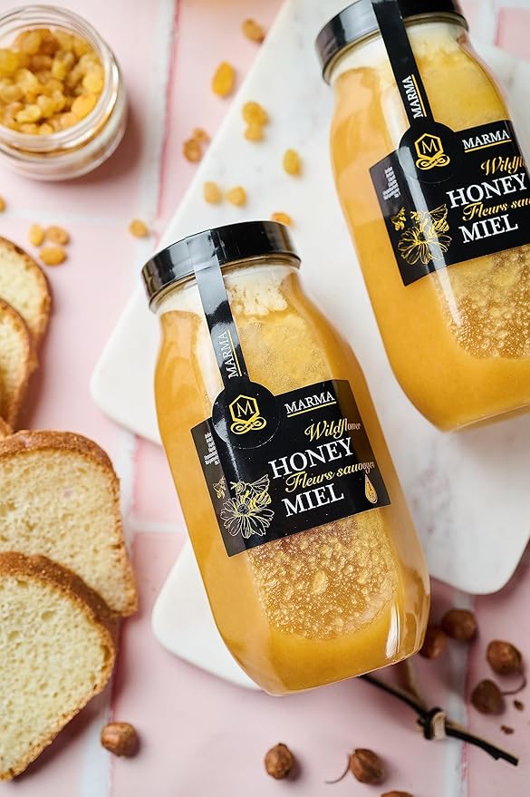 HONIGMA® Marma Wildflower Honey | Authentic Raw Honey from Ukraine | 100% Pure & Unpasteurized | 1000g/35.2oz | May Arrive Crystallized or Partially Crystallized | Pack of 1