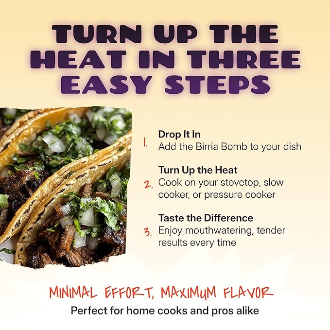 𝗪𝗜𝗡𝗡𝗘𝗥 - 𝗕𝗘𝗦𝗧 Birria Bomb Balls - 𝗠𝗦𝗚-𝗙𝗥𝗘𝗘 Authentic Birria Taco Seasoning - Cooks up to 8 lbs - Vegan Recipe for Instant Pot & Slow Cooker - 2 Pack