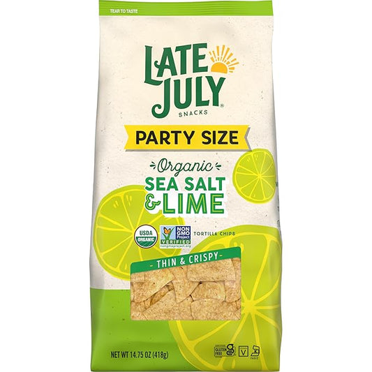 Late July Sea Salt & Lime Organic Tortilla Chips, 14.75 Oz Bag