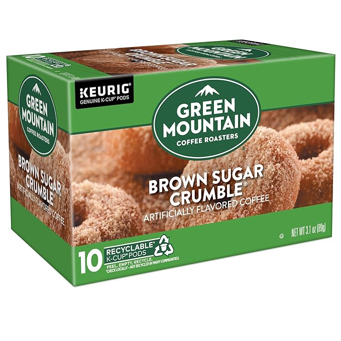 Green Mountain Coffee Roasters Brown Sugar Crumble Keurig Single-Serve K-Cup pods, Medium Roast Coffee, 60 Count (6 Packs of 10)
