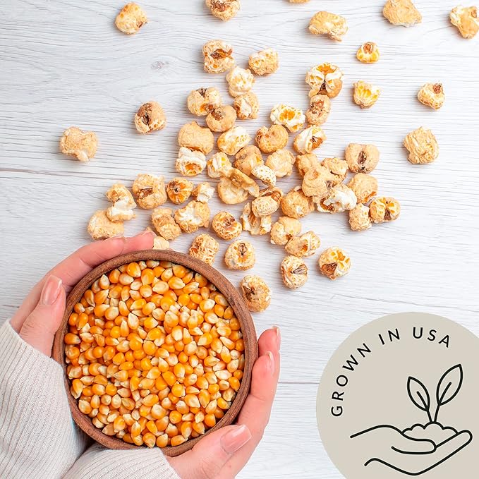 Be Still Farms Yellow Organic Popcorn Kernels (2.8 lb) - Hulless Uncooked Corn Bulk Great for Movie Night - Healthy Microwave Snacks Ideal for Popping - USA Grown | USDA Certified | Vegan | Non-GMO