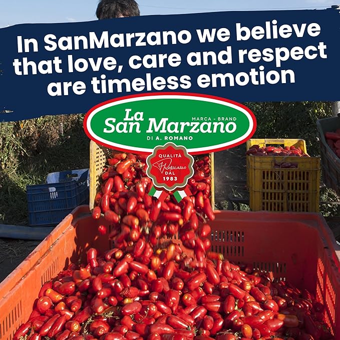 La San Marzano Roasted Garlic Sauce, 24 oz, Pasta Sauce Made in Italy, All Purpose Tomato Premium Quality, All Natural, Mediterranean Diet, Non GMO, Vegan, Gluten Free
