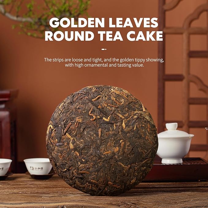 KHS Organic Ripe Pu Erh Tea Cake, 3.53 Oz USDA Certified Organic Puerh Tea Cake, No Dust Production Workshop, Aged Chinese Yunnan Ancient Tree Pu'erh, Woody, Deep Earthy Flavor