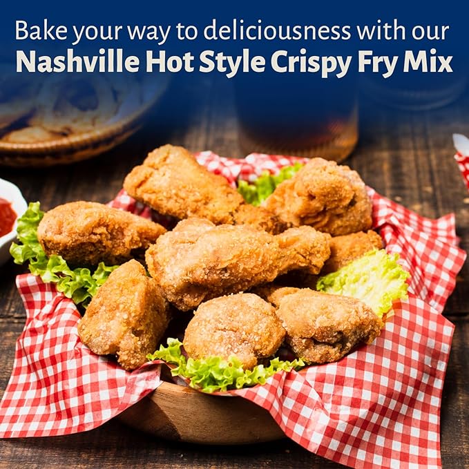 Calhoun Bend Mill Nashville Hot Style Crispy Fry Mix | Spicy Southern Seasoning for Perfect Hot Chicken Tenders and Sandwiches | Fiery Flavor | Ideal for Air Fryer or Deep Fryer - 8 Oz (Pack of 1)