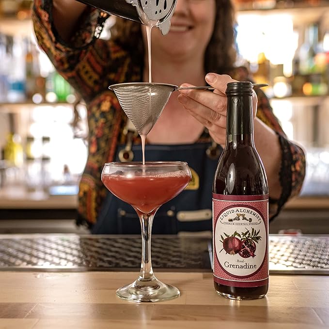 Liquid Alchemist Grenadine Syrup for Cocktails - Real Ingredients Make our Pomegranate Syrup the Perfect Shirley Temple Mix - Our Small Batch is Non-GMO, Gluten Free & Vegan (25.4 oz)