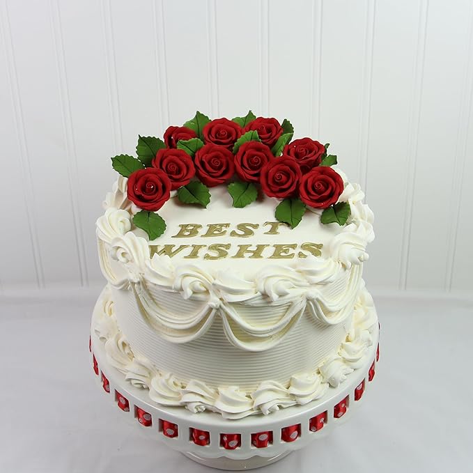 Global Sugar Art Premium Edible Roses, Red, Unwired, Medium 1.5 inches, 12 Count by Chef Alan Tetreault