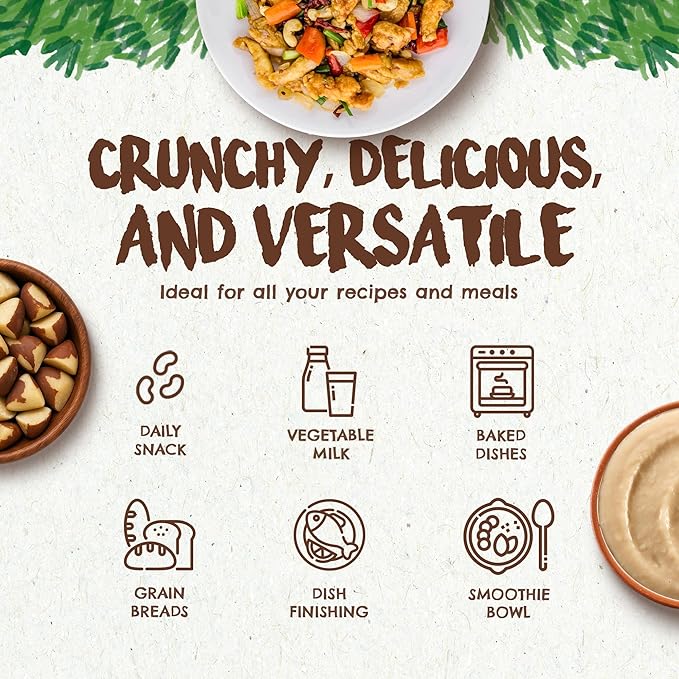 Snack The True Organic Broken Brazil Nuts 32 oz – Raw and Unsalted – Healthy-Rich in Vegetable Protein – Fresh, Vegan and Gluten Free – Forest Up