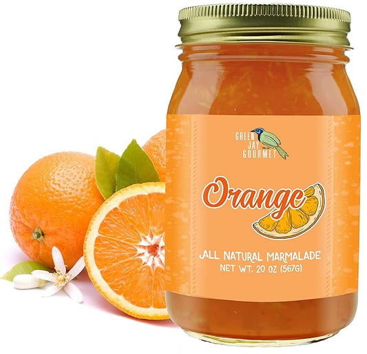 Green Jay Gourmet Orange Marmalade – All-Natural Orange Jam – Vegan, Gluten- free Marmalade - Contains No Preservatives or Corn Syrup – Made in USA Orange Jelly – 20 Ounces