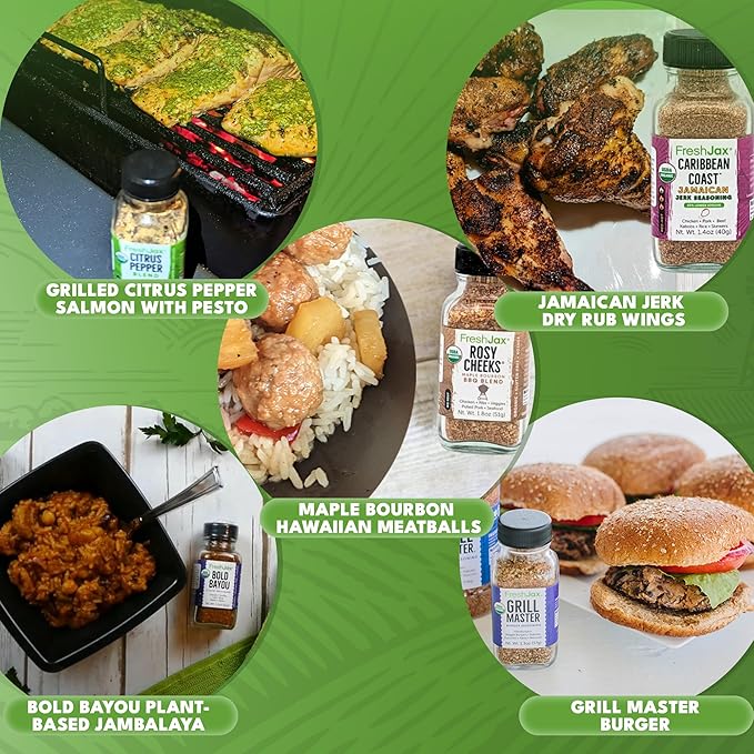 FreshJax Barbecue Seasoning Gift Set | 5 Sampler Sized BBQ Spices and Seasonings | Grilling Christmas Gifts for Men | Grill Seasoning Gift Set in a Giftable Box