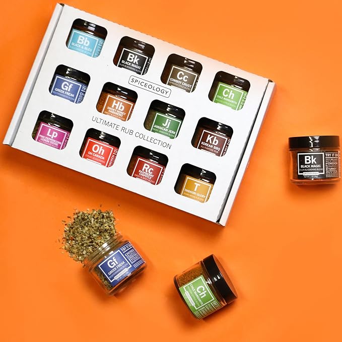 Spiceology – Ultimate Rub Collection – 12 Gourmet Spices & Seasonings Set for Grilling, BBQ & Cooking – Perfect Spice Gift Set for Cooks, Grill Masters & Foodies – BBQ Gifts & Spice Rub Gift Set