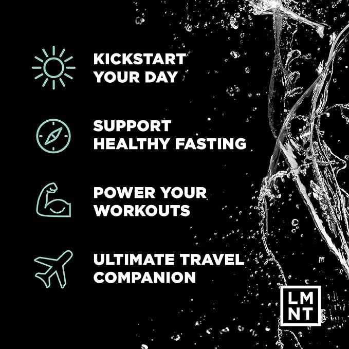 Drink LMNT Zero Sugar Electrolytes - Raw Unflavored Salt | Drink Mix | 30-Count