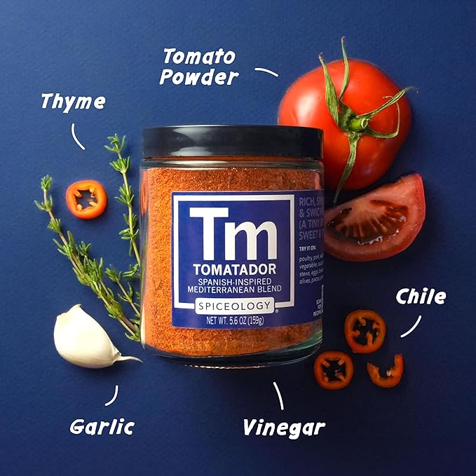 Spiceology - Tomatador ??Spanish-Inspired Mediterranean Spice Blend - All-Purpose Rubs, Spices and Seasonings - Use on: Chicken, Fish, Potatoes, Vegetables, Pastas, Stews and Bloody Mary?™s - 5.6 oz