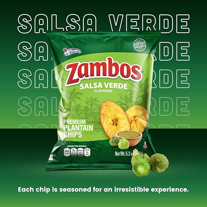 Zambos Plantain Chips Salsa Verde (Pack of 1)
