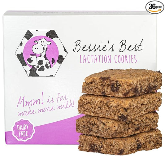 Bessie?셲 Best Lactation Cookies | Dairy Free Lactation Cookies | Oatmeal Peanut Butter Chocolate Chip | Increase Milk Supply | Breastmilk Boosting Cookies | Breastfeeding Snacks | 3 Dozen