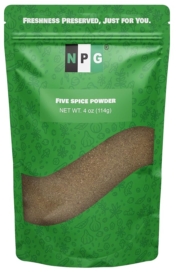 NPG Authentic Chinese Five Spice Powder 4 Ounces, Gluten Free, All Natural Ground Chinese 5 Spice Powder, No Preservatives No MSG, Mixed Spice Seasoning for Asian Cuisine & Stir Fry