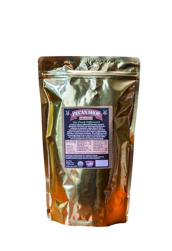 Pecan Shop Sprouted Raw Organic California Almonds 12 oz-Unsalted Family Recipe Crispy