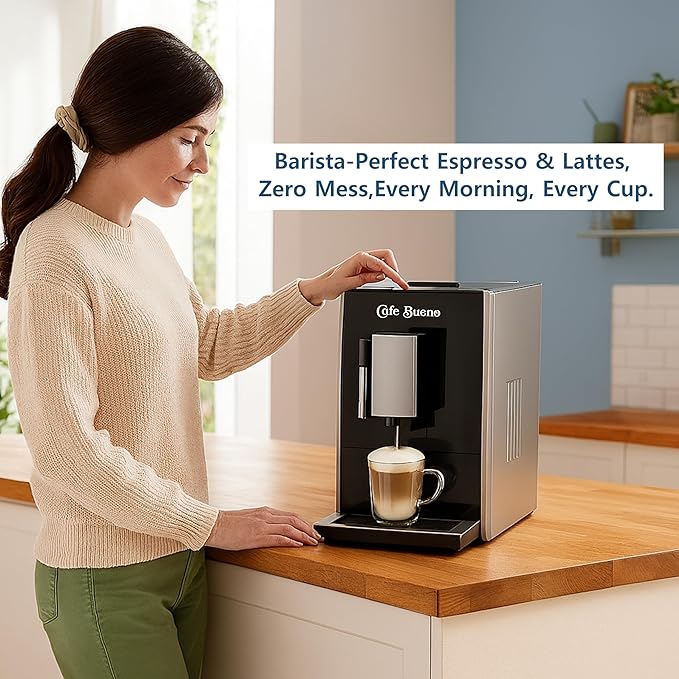Espresso Machine & Coffee Maker - Milk Frothing Steam Wand - Cappuccino & Latte Machine - Built-in Grinder - Semi-Automatic Espresso machine