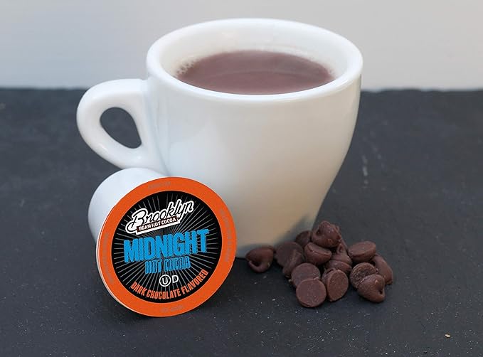 Brooklyn Beans Midnight Dark Chocolate Hot Cocoa Pods, Compatible with 2.0 K-Cup Brewers, 40 Count