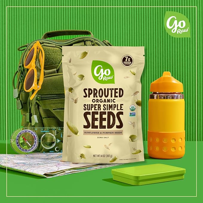 Go Raw , Sprouted Pumpkin and Sunflower Seed Mix| Keto | Vegan | Gluten Free Snacks | Organic | Superfood (Packaging May Vary), 14 oz(Single) (71450-64157), .0 Oz, Unsalted Mix 1 Pound 16.0 Ounce