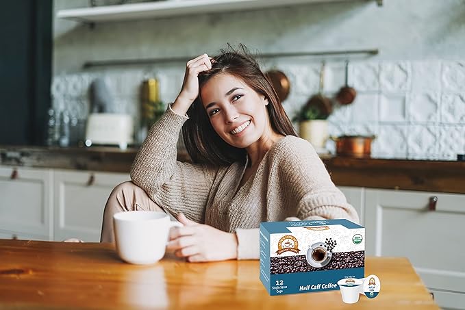 Alex's Low Acid Organic Coffee Single-Serve Pods (12-Pack) - Half Caff