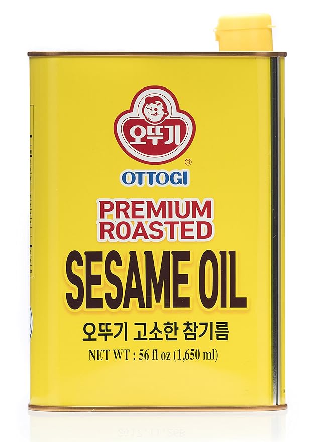 OTTOGI 100% Pure Premium Roasted Sesame Oil, Toasted to Perfection, Traditional Korean Style Oil, 1650ml (56.0 fl oz)