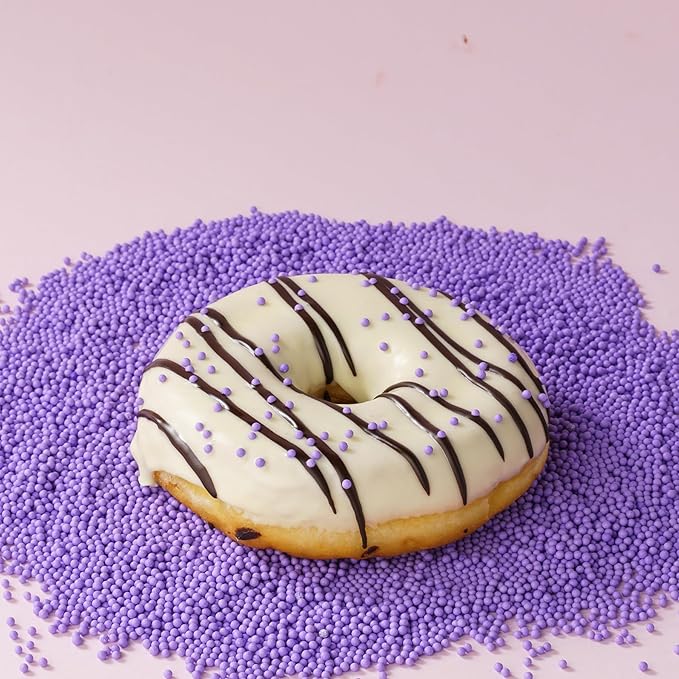 Purple Nonpareils Sprinkles, Sujoygar 4oz Edible Cake Sprinkles for Ice Cream Toppings Cupcake Chocolate Decoration, Wedding Party Cookies Baking Dessert Food Supplies