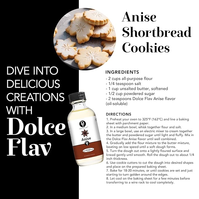 Dolce Flav Natural Anise Extract ??1 Gallon Oil-Soluble Kosher, Sugar-Free, Concentrated Licorice Anise Flavoring for Baking, Cookies & Liqueurs