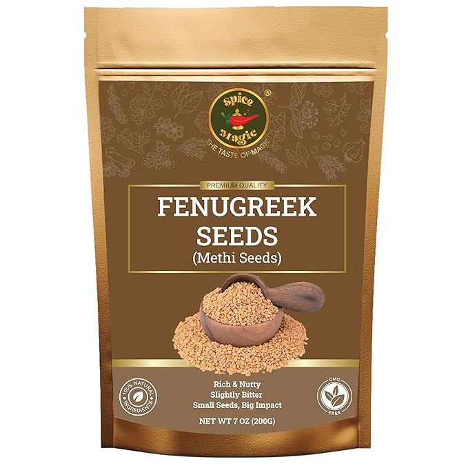 Spice Magic Fenugreek Seeds I Methi | Spice Whole 7oz (200g) ~ 100% Natural, Aromatic & Natural I Non-GMO I Indian Origin