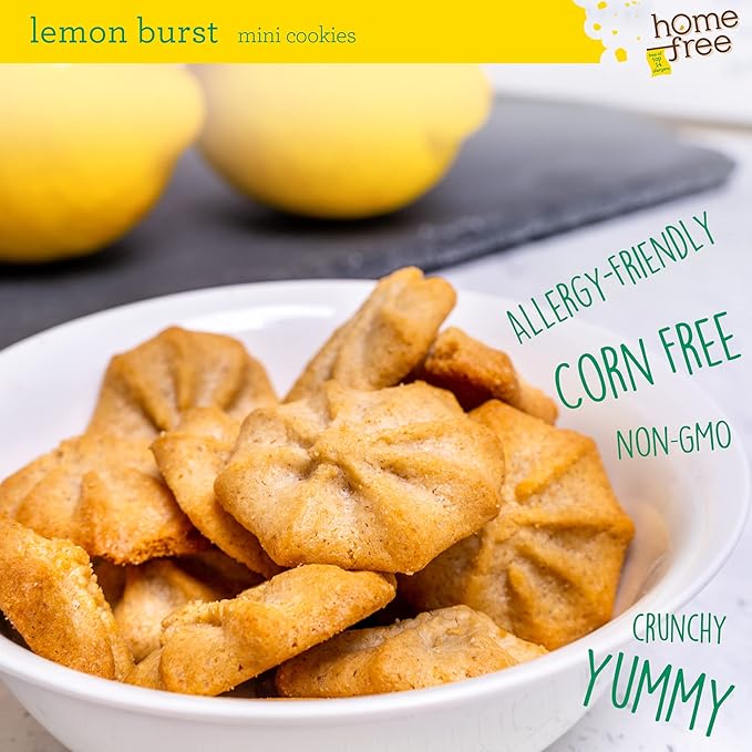 Homefree Treats You Can Trust Gluten Free Mini Cookies, Single Serve, Lemon Burst, 1.0 Ounce (Pack of 10)??,<div>